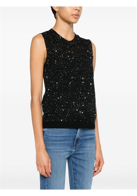 Top in maglia Melyssa con paillettes in nero Golden Goose - donna GOLDEN GOOSE | GWP01922P00169190100